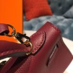 Hermes Mini Kelly Burgundy For Women Gold Toned Hardware 7.5in/19cm - Image 15