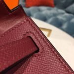 Hermes Mini Kelly Burgundy For Women Gold Toned Hardware 7.5in/19cm - Image 13