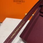 Hermes Mini Kelly Burgundy For Women Gold Toned Hardware 7.5in/19cm - Image 12