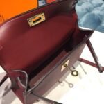 Hermes Mini Kelly Burgundy For Women Gold Toned Hardware 7.5in/19cm - Image 14
