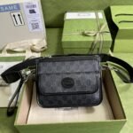 Gucci Messenger Bag With Interlocking G Black Supreme Canvas 674164 92THN 1000 - Image 7