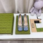 Gucci Women's Mid-Heel Ballet Flat With Horsebit Jade Green For Women GG