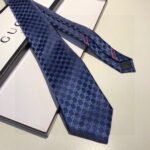 Gucci GG Pattern Silk Tie Navy Blue GG Men Tie ‎456520 4B002 4168 - Image 4