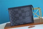 Louis Vuitton Pochette Voyage MM Pouch 10.6in/ 27cm Grey Damier Graphite 3D Canvas Silver Hardware For Men N60444 - Image 3