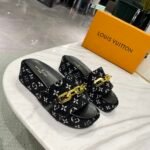Louis Vuitton Jumbo Flatform Mule Black For Women LV