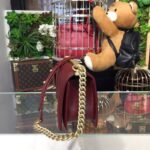 Chanel Boy Handbag Gold Toned Hardware Burgundy A67086 - Image 4