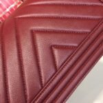 Chanel Boy Handbag Gold Toned Hardware Burgundy A67086 - Image 11