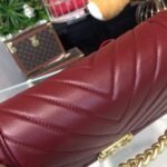 Chanel Boy Handbag Gold Toned Hardware Burgundy A67086 - Image 10