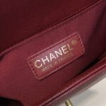 Chanel Boy Handbag Gold Toned Hardware Burgundy A67086 - Image 13
