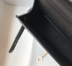 Hermes Mini Kelly 19 Sellier Epsom Black Bag For Women, Women's Handbags, Shoulder Bags 7.5in/19cm - Image 5