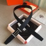 Hermes Rider Belt Buckle & Reversible Strap Black
