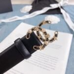 Chanel Belt With Double C Buckle Black Gold Toned Hardware Women Belt - Image 4