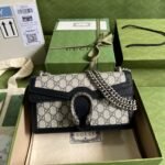 Gucci Dionysus Small Shoulder Bag 10in/ 25cm Beige/ Blue GG Supreme Canvas Antique Silver Hardware For Women 499623 K9GSN 4075 - Image 4