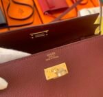 Hermes Kelly Wallet To Go Woc Epsom Wine For Women, Women's Wallet 8.3in/21cm - Image 6