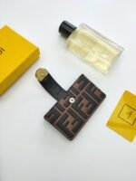 Fendi Card Holder Brown With Pink Gusseted Card Holder For Women 4in/10cm FF - Image 5