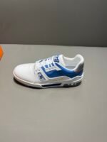 Louis Vuitton Trainer Sneaker White/Blue Virgil Abloh For Men LV - Image 9