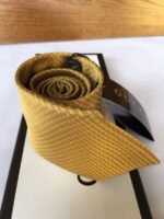 Gucci Silk Tie Yellow GG Men Tie - Image 7
