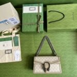 Gucci Dionysus Small Shoulder Bag 10in/ 25cm Beige/ White GG Supreme Canvas Palladium Hardware For Women 499623 UULBN 9683 - Image 4
