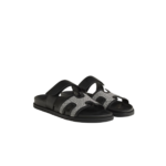 Hermes Chypre Sandals Prunoir/ Noir For Men H251888ZHPN390