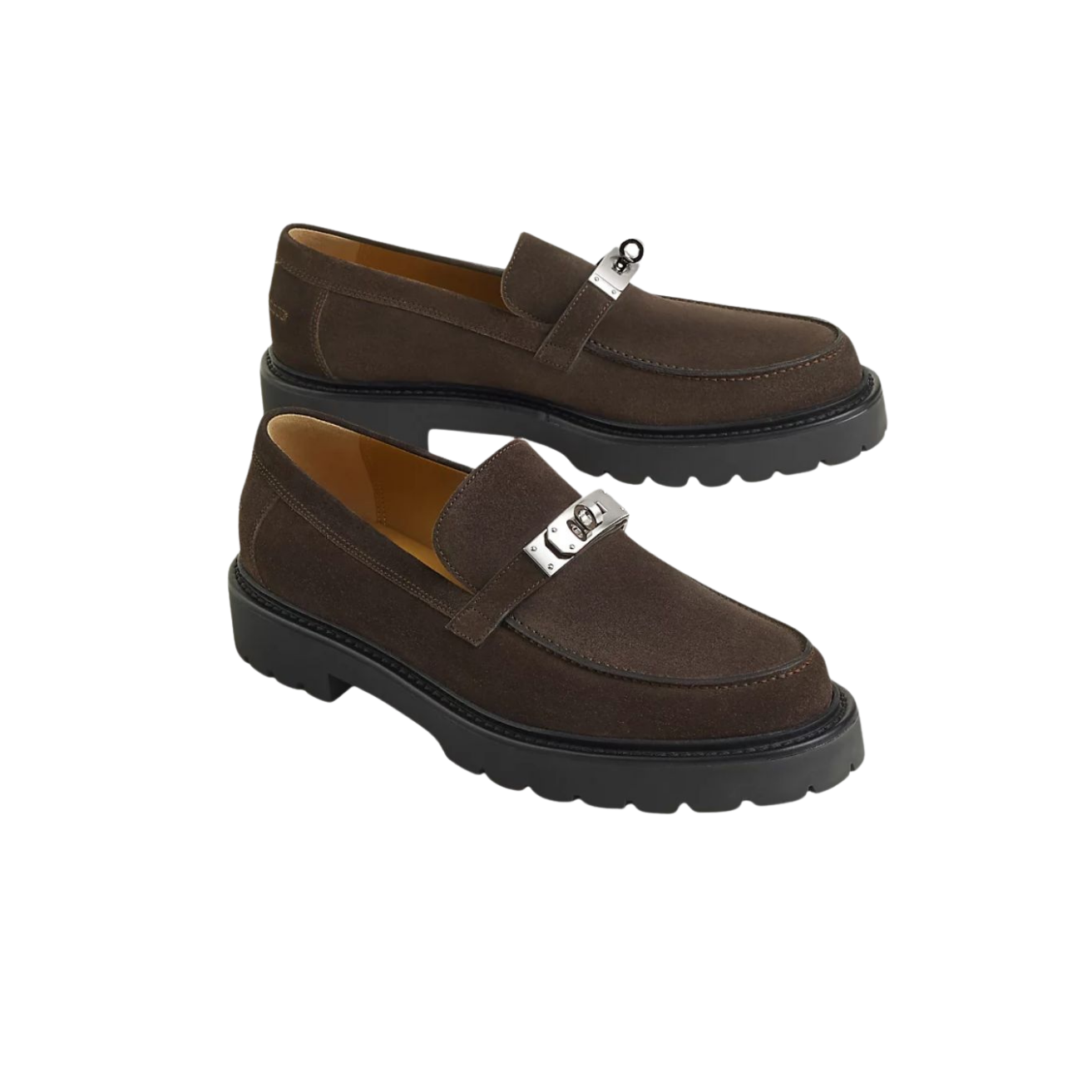 9-3.png Hermes Icone Loafers Marron Ebene For Men H242908ZAME410 - Image 1