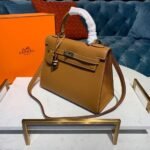 Hermes Kelly Gold For Women Gold Toned Hardware 10in/25cm - Image 4