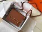 Hermes Mini Evercolor Sac Roulis 19 Brown For Women, Women's Handbags, Shoulder Bags 7.5in/19cm - Image 7