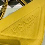 Prada Saffiano Triangle Shoulder Bag 11in/ 28cm Yellow Silver Hardware For Women 2VH155_2FAD_F0377_V_OOO - Image 6
