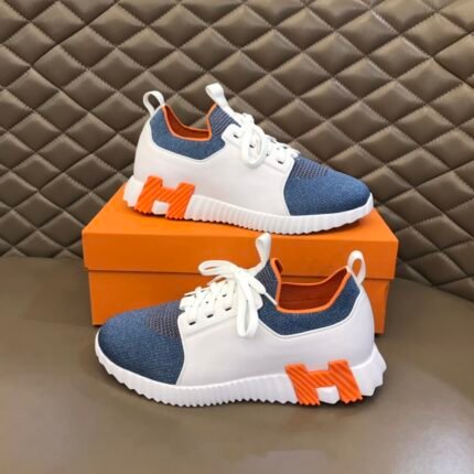 Hermes Depart Sneaker White/Blue For Men - TEMAFES