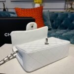 Chanel Small Classic Handbag Silver Hardware White For Women, Women's Bags, Shoulder And Crossbody Bags 7.9in/20cm A01113 - Image 11