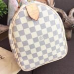 Louis Vuitton Speedy 30 Top Handle Bag 11.8in/ 30cm White/ Multicoloured Damier Azur Canvas Gold Hardware For Women N41370 - Image 6