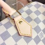Louis Vuitton Speedy 30 Top Handle Bag 11.8in/ 30cm White/ Multicoloured Damier Azur Canvas Gold Hardware For Women N41370 - Image 9