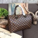 Louis Vuitton Speedy 30 Top Handle Bag 11.8in/ 30cm Brown Damier Ebene Canvas Gold Hardware For Women N41364 - Image 3
