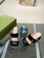 Gucci Women's Sandal With Bamboo Buckle Black For Women GG - Image 5