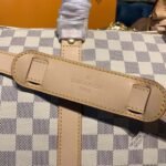 Louis Vuitton Keepall Bandouliere 55 Travel Bag 21.7in/ 55cm Damier Azur Gold Hardware N41429 - Image 20