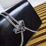Prada Brushed Shoulder Bag Black - Image 7