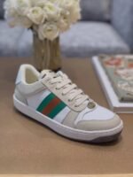 Gucci Women's Screener Sneaker With Web Beige/White For Women GG - Image 2