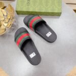 Gucci Men's Slide Sandal With Web Black For Men 407345 - Image 4