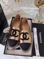 Chanel Espadrilles Rose Gold/Black For Women, Women's Shoes G29762 - Image 6