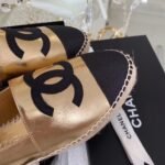 Chanel Espadrilles Rose Gold/Black For Women, Women's Shoes G29762 - Image 11
