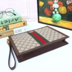 Gucci Ophidia Pouch With Web Beige And Ebony GG Supreme Canvas 672989 96IWT 8745 - Image 7