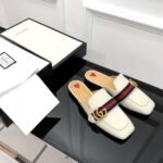 Gucci Peyton Slippers White For Women GG ?423694 DKHC0 9061