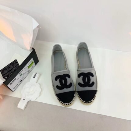 Chanel Espadrilles Grey/Black For Women, Women's Shoes G29762