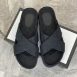 Gucci Men’s GG Crisscross Slide Sandals Black For Men 429362