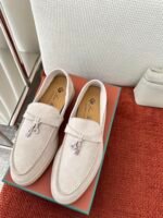 Loro Piana Summer Charms Walk Loafers Powder Pearl For Women - FAE5444 A760 - Image 4