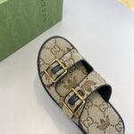 Adidas x Gucci Men's GG Slide Sandals With Strap Beige For Men ‎658020 - Image 6
