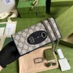 Gucci Horsebit 1955 Wallet With Chain Beige And Blue - Image 8