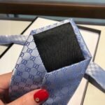 Gucci GG Pattern Silk Tie Sky Blue GG Men Tie 456520 4B002 4968 - Image 6
