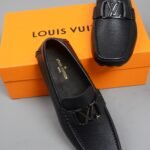 LV Mocassin Canvas Black For Men - Image 6