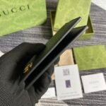 Gucci GG Marmont Card Case Black with Gold Toned Hardware 4.5in/11cm GG 547075 DJ20T 1000 - Image 2