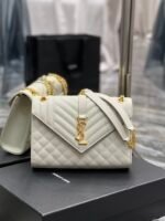 Saint Laurent Envelope Medium Chain Bag White - Image 3